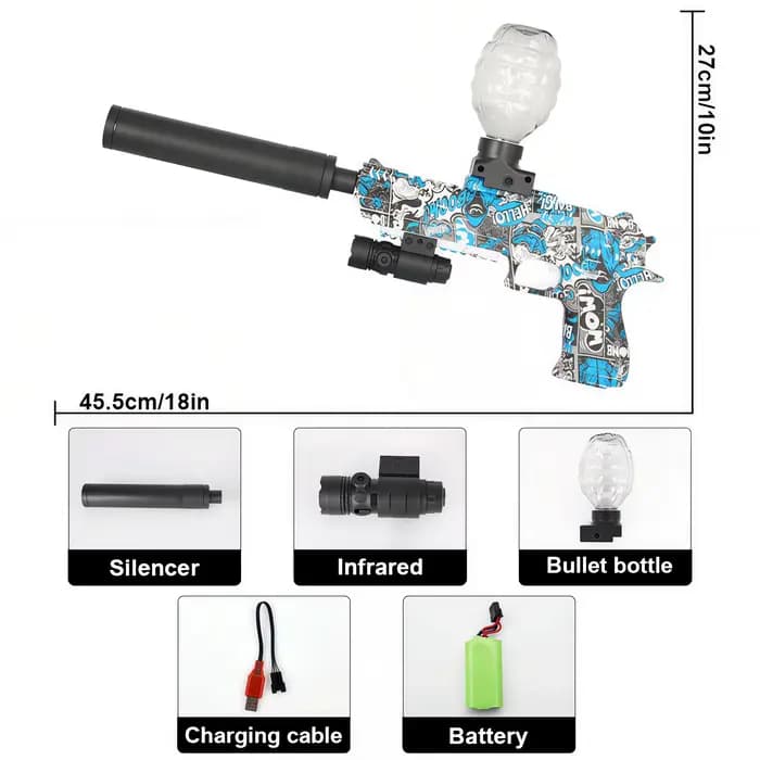 Pistolet jouet électrique pistolet à gel, pistolet jouet à boule anti-éclaboussures entièrement auto