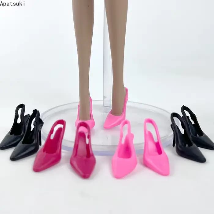 Chaussures de poupée Barbie à la mode, 5 paires/lot, accessoires de bureau, sandales à talons hauts 