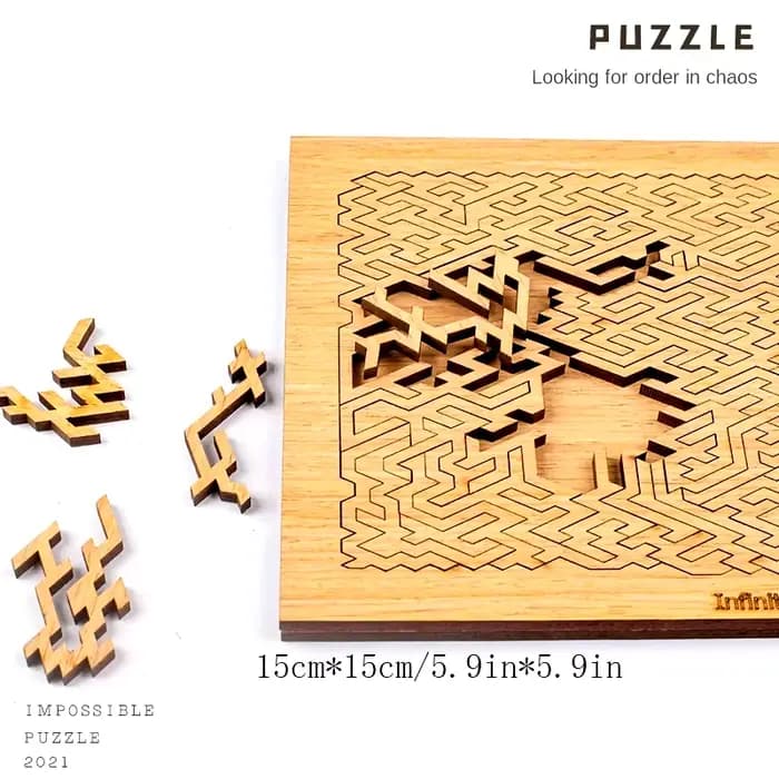 Puzzle Impossible : Casse-tête en bois transparent et complexe, défiant la logique, pour adultes et 