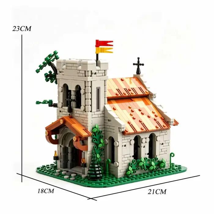 Blocs de construction de l'Église des Chevaliers Lionnais Médiévaux MOC-153931, modèle d'architectur