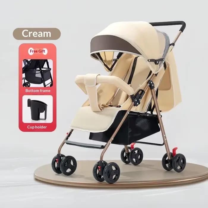 Poussette bébé pliable légère, pliage à une main, dossier réglable, amortissement des chocs, siège h