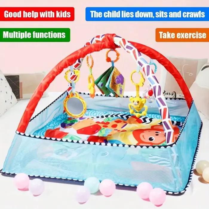 Parc d'activités pour bébé avec jouets suspendus, tapis d'éveil pour le développement et l'exercice 