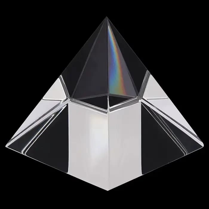 Pyramide de cristal de verre optique à prisme, pyramide rectangulaire de 40mm de longueur latérale, 
