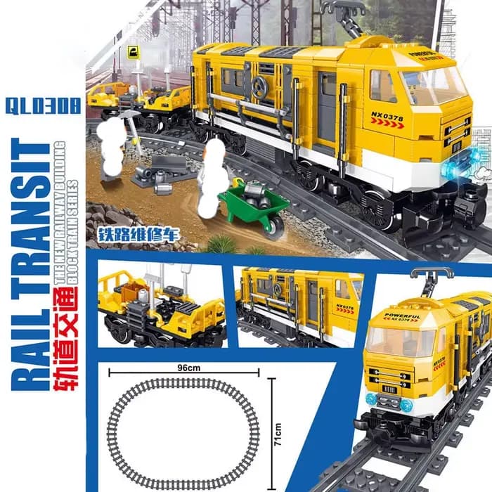 Série de transit ferroviaire, train à vapeur à grande vitesse, blocs de construction, jouet, modèle 