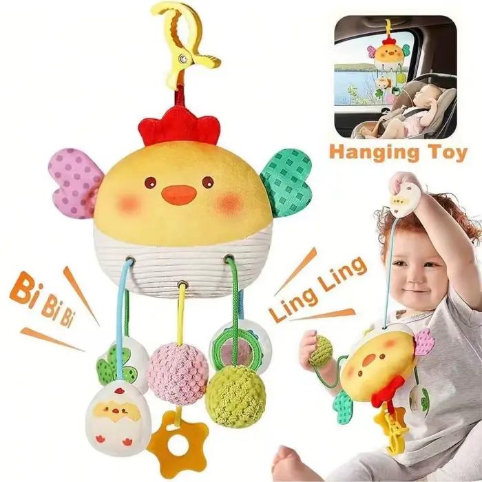 Jouet hochet en peluche doux et mignon en forme de crabe pour poussette, idéal pour accrocher au ber