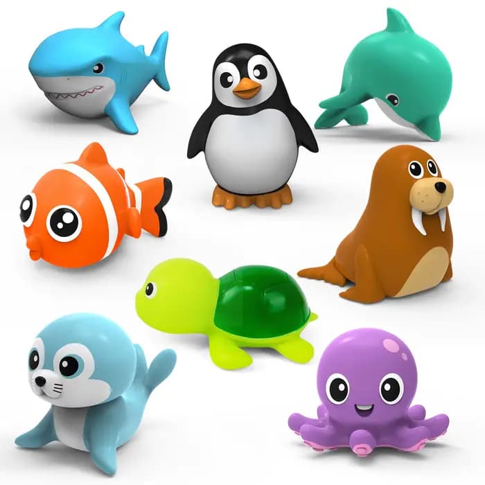 Jouets de baignoire et de douche, animaux de mer résistants aux moisissures, jeu d'eau de bain, joue