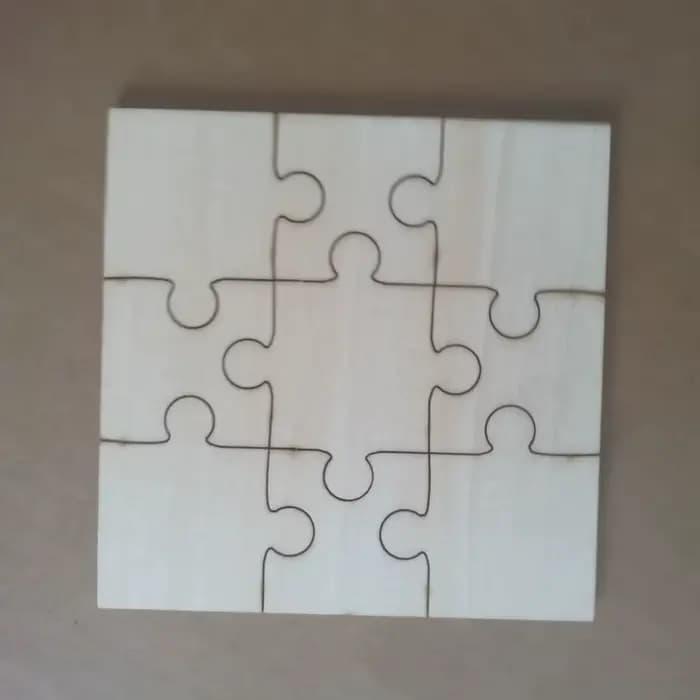 Ensemble de 20 pièces de puzzle inachevé, jeu en bois, puzzle en bois 10x10cm