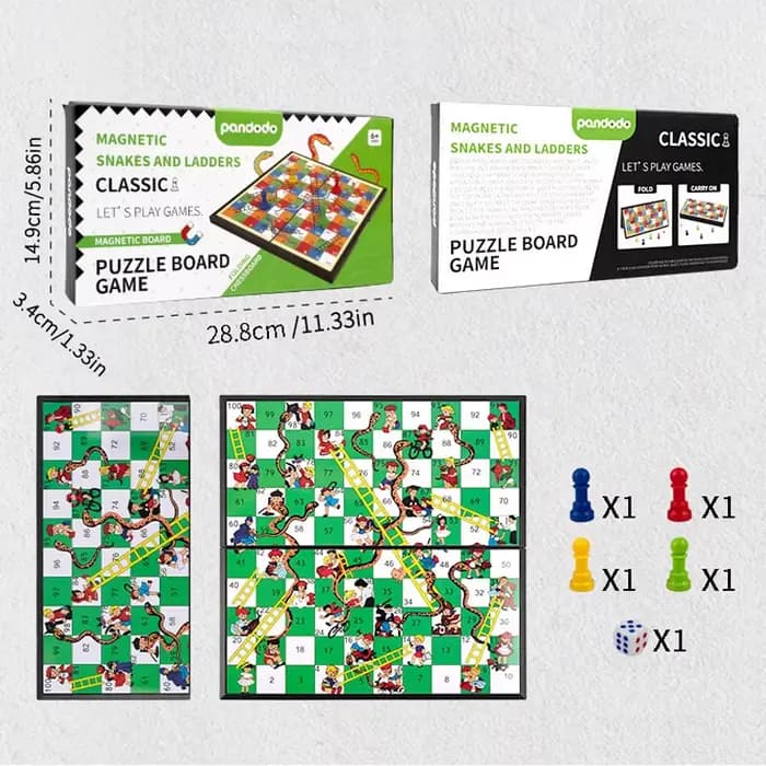 Jeu de société magnétique Serpent et Échelle, jouet d'interaction familiale et de fête entre amis, d