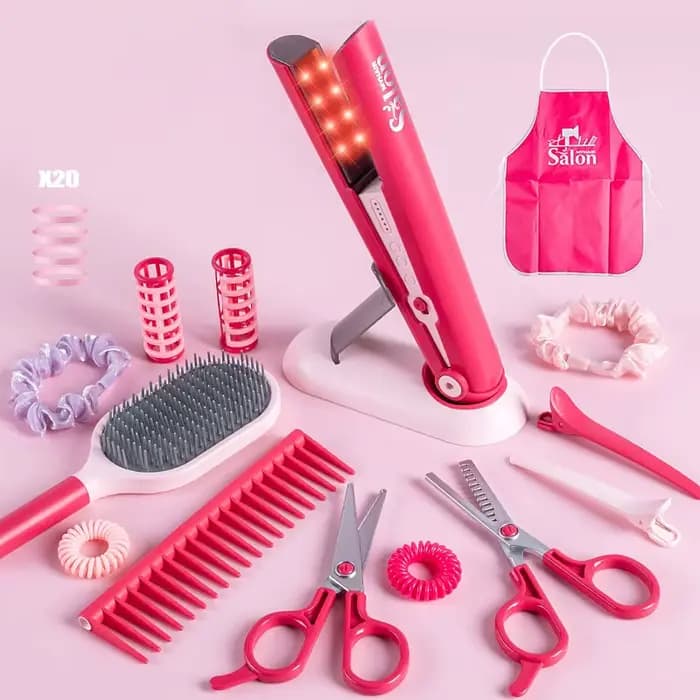 Ensemble de salon de beauté pour filles, jeu de simulation, beurre, sèche-cheveux, fer à friser, anc