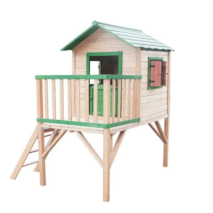 Nouvelle conception de maison de jeu pour enfants en bois pour l'extérieur