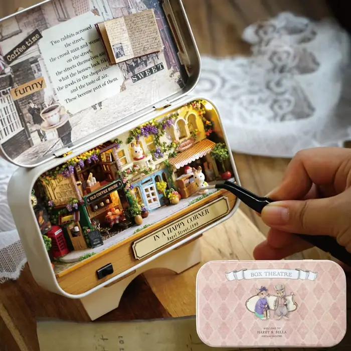 Maisons de course en bois bricolage pour filles, boîte amusante faite à la main, boîte l'inventaire,