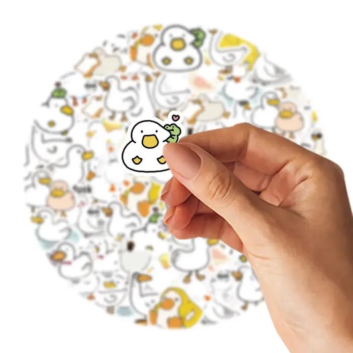 50pcs mignon canard dessin animé Graffiti autocollants décoré cahier tasse d'eau journal valise guit