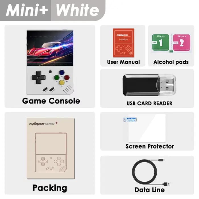 MIYOO-Console de jeu portable Mini Plus, console de jeu rétro, V2, écran Mini + IPS, console de jeu 