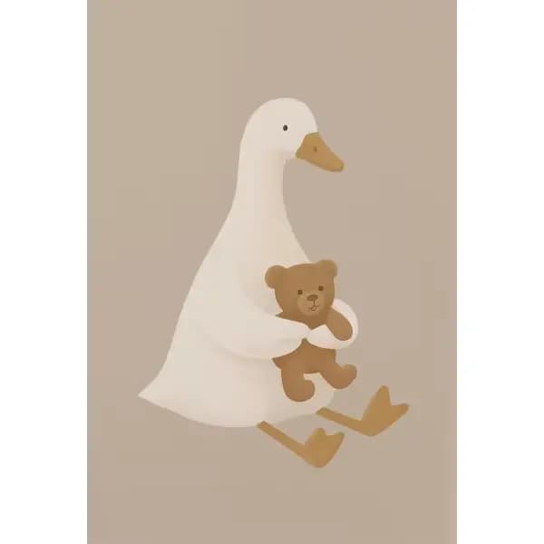 Affiche moderne de dessin animé de canard d'oie mignon pour enfants, peinture sur toile de personnal