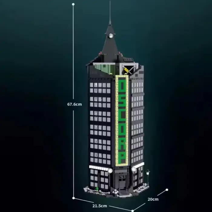 Blocs de construction Oscorps Black Tower, modèle d'architecture d'appartement urbain classique, kit