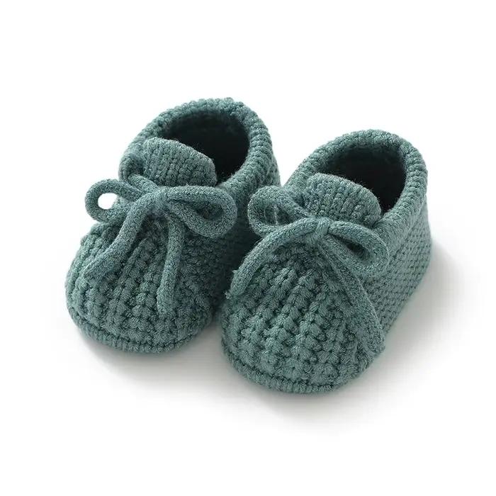 Chaussures de bébé tricotées pour nouveau-né de 0 à 18 mois, accessoires de vêtements chauds pour no