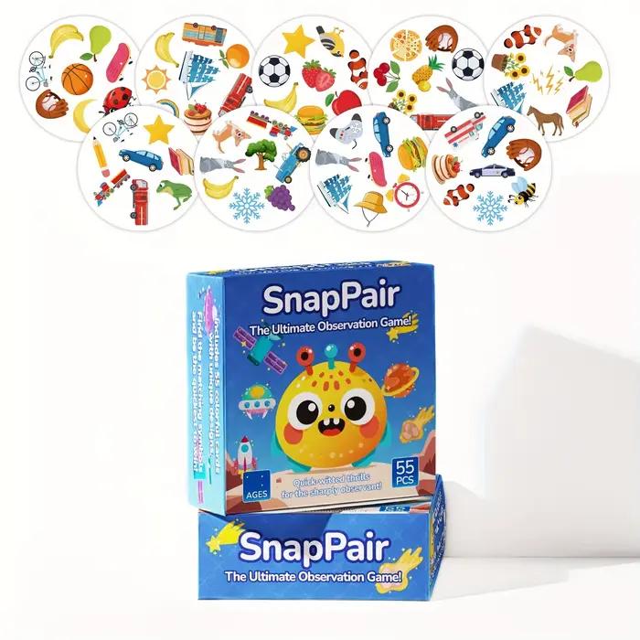 《Snappair : le jeu de société ultime pour l'association des observations avec 55 cartes》Jeu de carte