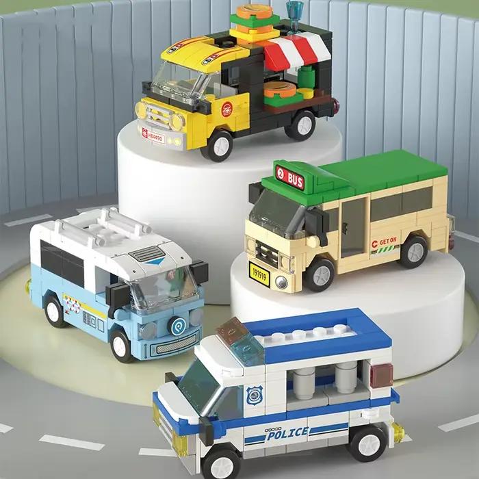 8 jouets puzzle, blocs de construction, voitures coulissantes, véhicules de simulation sur le thème 