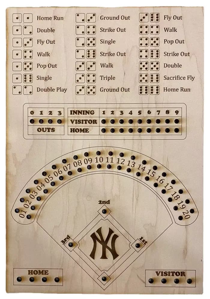 Jeu de dés de baseball en bois avec plateau en marbre, jeu de table interactif de combat double, jou