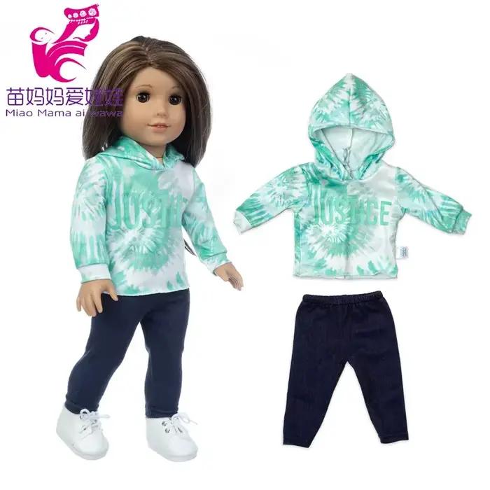 Vêtements de poupées pour filles de 18 pouces, chemise d'été courte, pantalons à la mode, tenues pou