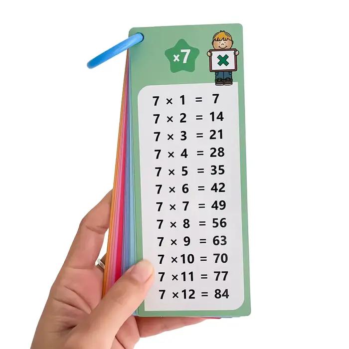 0-12 tableaux de multiplication, cartes de table de temps, outil d'apprentissage des mathématiques à