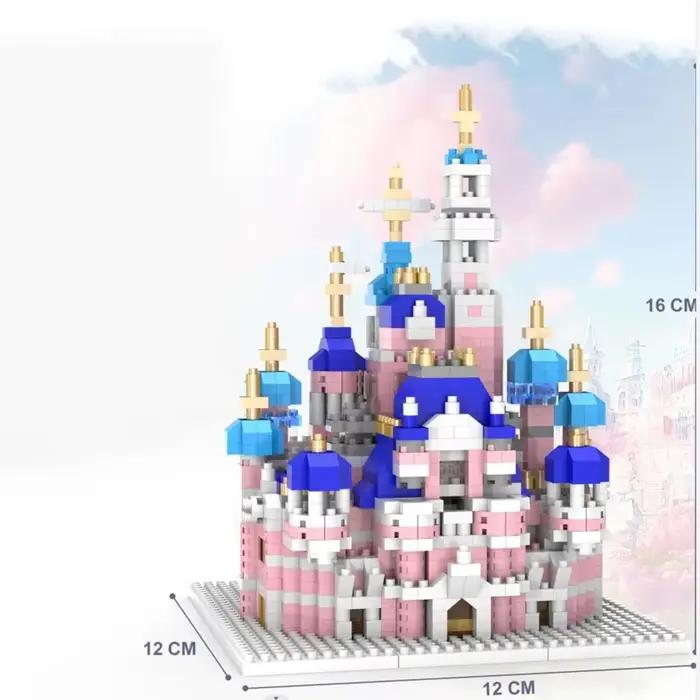 Jouet Pink Castle Block : décoration d'exposition élégante, favorise la créativité et la croissance 