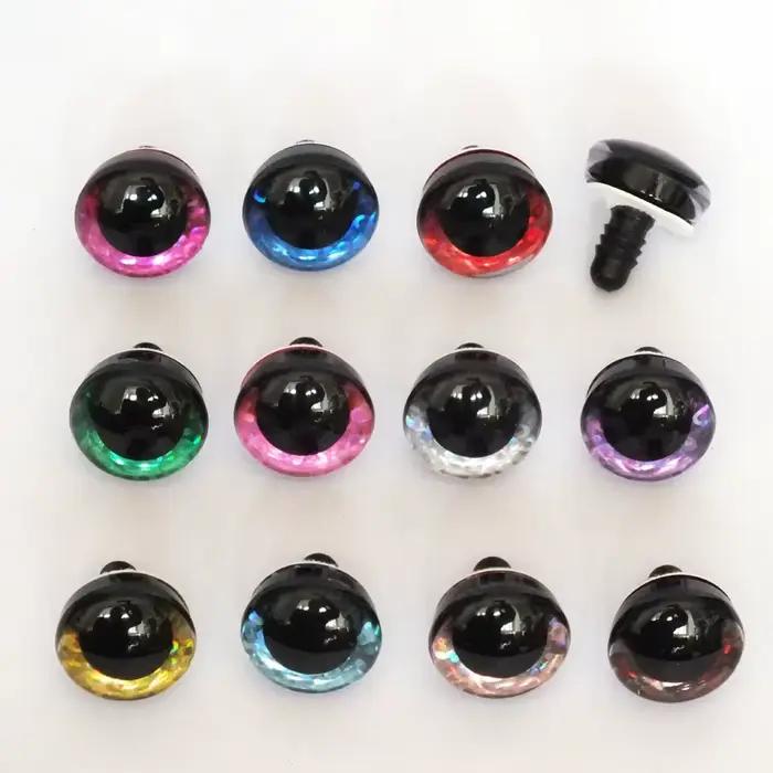 20 pièces 9/12/14/16/18/20/25/30/35/40mm yeux de jouet de sécurité en plastique trapèze transparent 