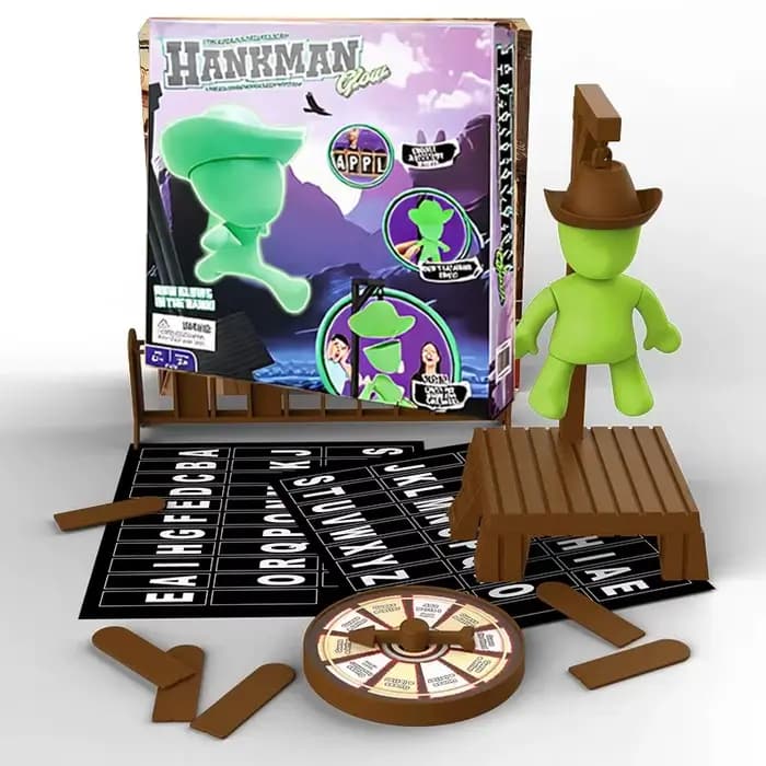 Jeux de société Hangman magnétiques Cowboy, mot de devinette mystère avant de Hank Falls suspendu av