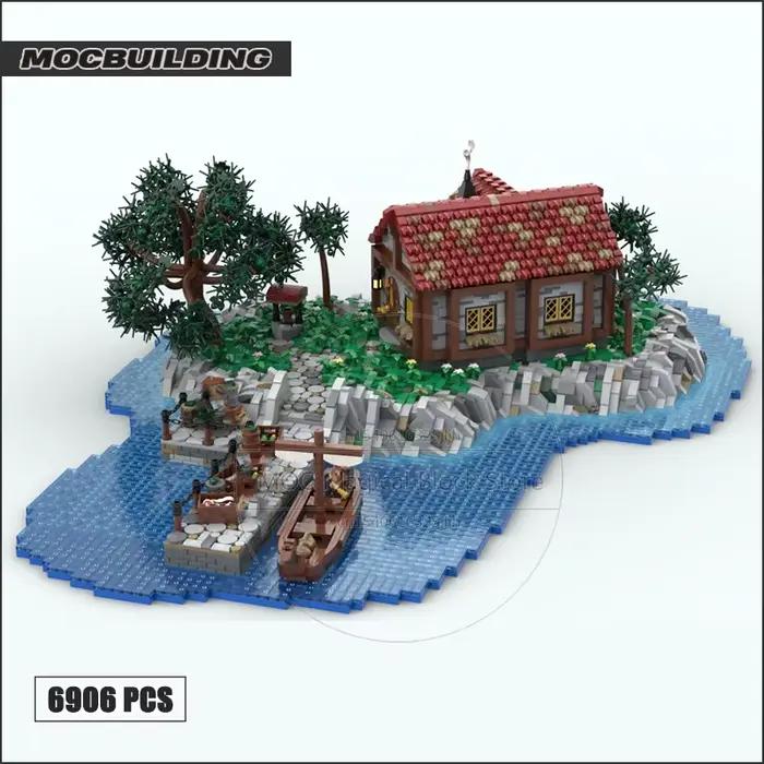 Blocs de construction Moc Greenhaven, Architecture d'île, briques technologiques, modèle d'assemblag