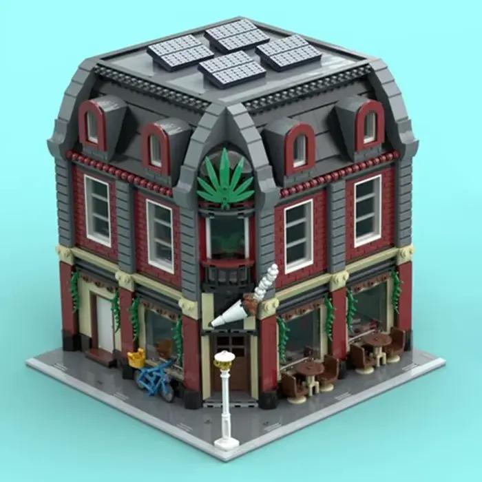 3113 pièces vente chaude City Street View MOC Amsterdam café coin modèle bricolage idées créatives e