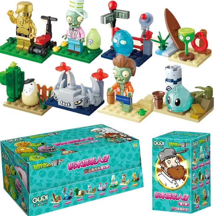 Nouvelles figurines à assembler Plants vs Zombies, 8 pièces, modèles décoratifs, jouets de bureau, B