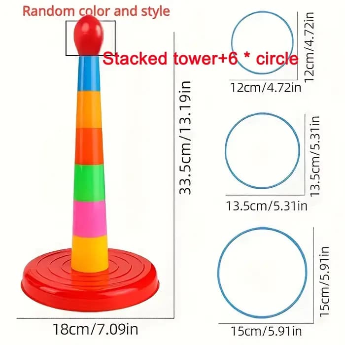 Jeu de cercle de lancer pour enfants, virole, jouets empilés, amusant, intérieur et extérieur, couch