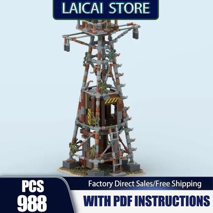 Briques de construction MOC - Modèle de tour de surveillance Power Pylon Wasteland Camp - Blocs tech