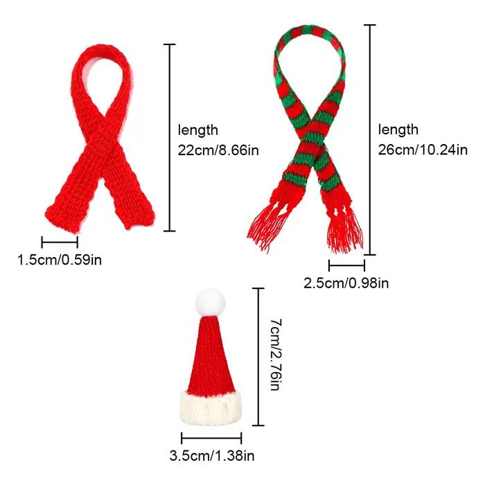Vêtements de poupée pour décor, Mini chapeaux de noël tricotés, écharpes, chapeau en laine pour 1/12