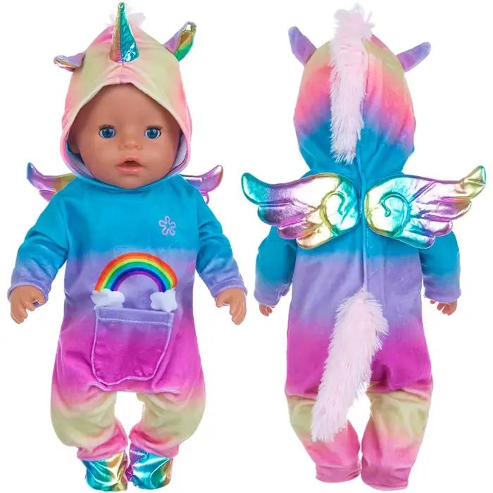 Vêtements de poupée pour nouveau-né, pull à capuche pour fille de 18 pouces, veste, jouets, tenues d