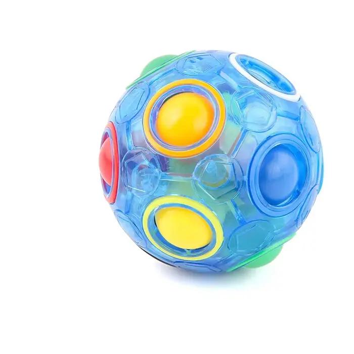 Balle de puzzle arc-en-ciel magique, cube de vitesse, jouet amusant anti-stress, casse-tête, jeu de 