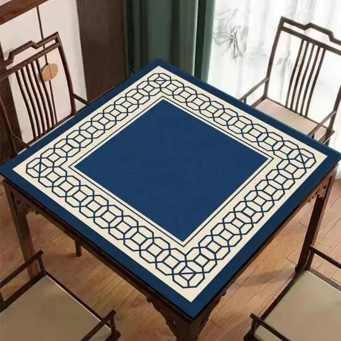 Tapis de jeu de Mahjong multi-personnes 70/80/90cm, design créatif, tapis de jeu de Mahjong en caout