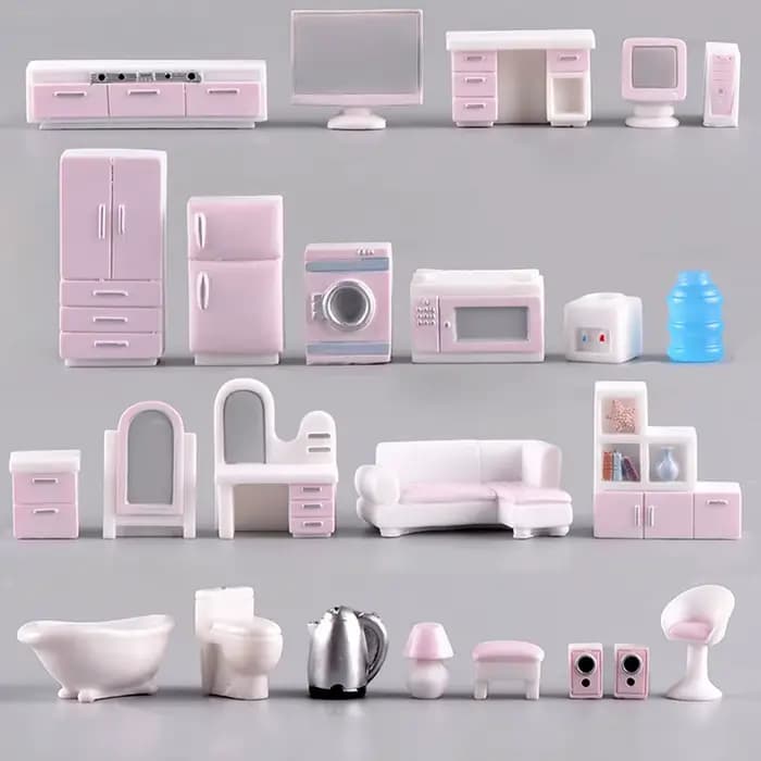 Meubles miniatures pour maison de poupées, mini kit de jouets, accessoires TV, cuisine, réfrigérateu