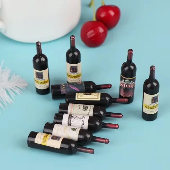 Mini bouteille de vin l'inventaire pour enfants, simulation de maison de courses, accessoires de déc