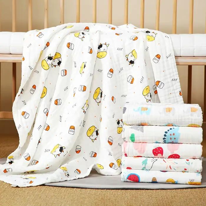 Gant de toilette en gaze à 4 couches pour bébé, serviette de bain pour nouveau-né, peignoir en coton