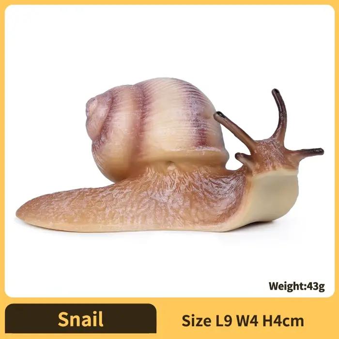 Jouet réaliste de figurine d'escargot-modèle animal à collectionner, cadeau éducatif pour enfants
