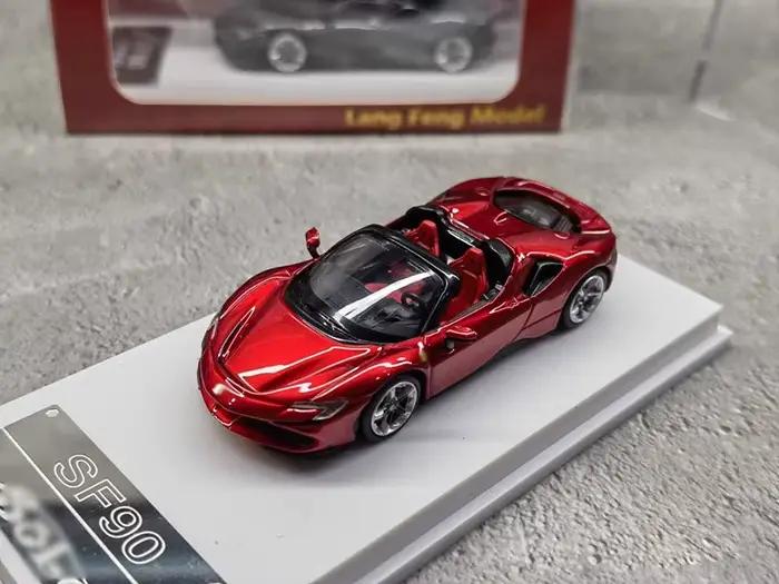 Modèle de voiture de sport en alliage de simulation SF90, véhicule jouet à collectionner, cadeaux po