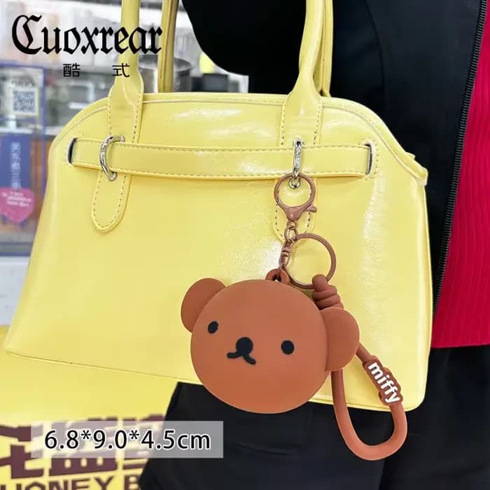Porte-monnaie en silicone Miffy Boris Kawaii, mini sac à écouteurs mignon de dessin animé, sac de ra