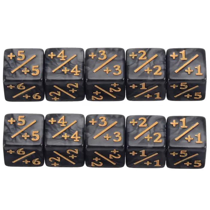 Compteurs de dés pour jeu de table, 10 pièces, négatifs positifs + 1 à 1, amusant
