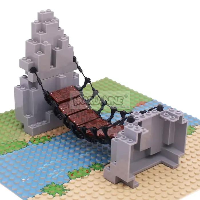 Marmine MOC blocs pont à tirage ensemble montagne Jungle forêt Construction briques de Construction 