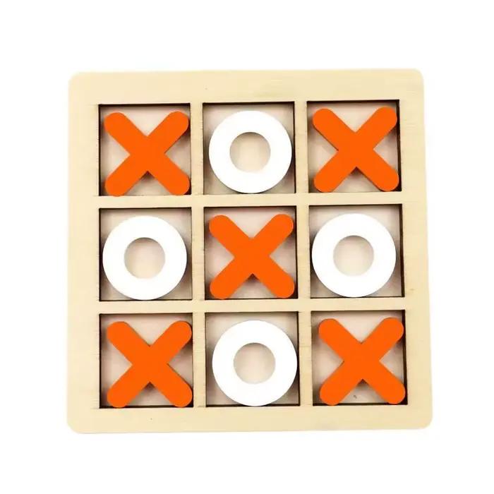 Jeu de Tic Tac Toe en bois, défi logique amusant, casse-têtes classiques, jeux de stratégie de table