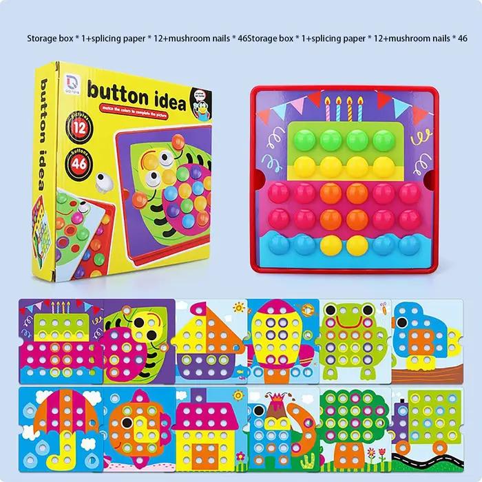 Puzzle à boutons de grandes pièces pour l'éducation de la petite enfance, jouet éducatif pour enfant