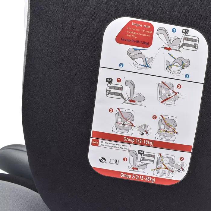 AP03 Siège auto enfant 360 °   Ceinture rotative 5 points 9-36kg 0 -12 ans ECE ISOFIX Siège de sécur