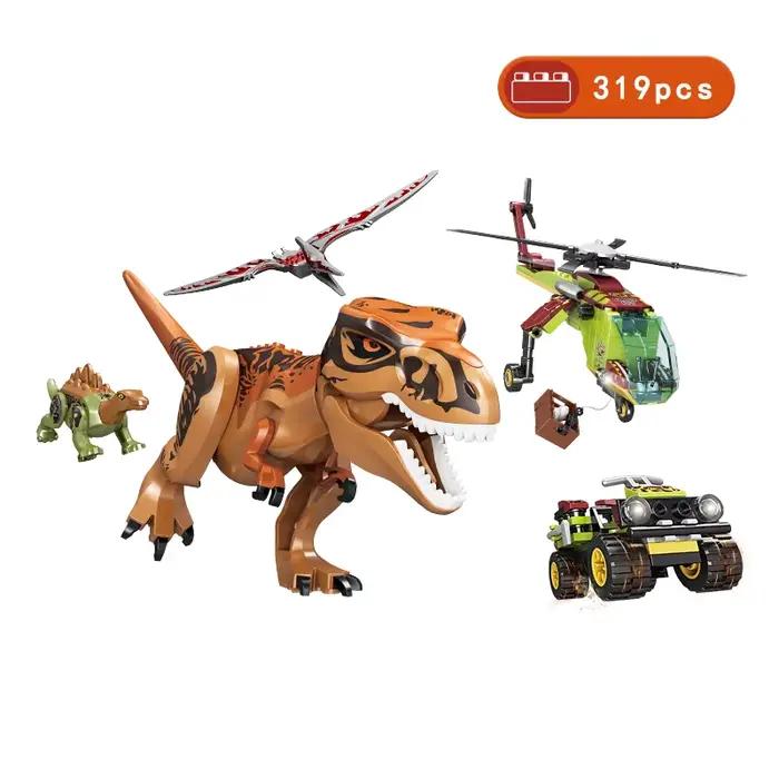 Blocs de parc d'animaux du monde des dinosaures jurassiques, briques de construction, figurines de d