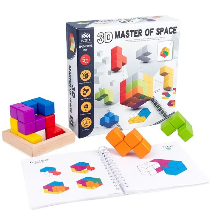 Jouets de puzzle 3D en blocs de bois, jeu intellectuel pour enfants et adultes, jouets anti-stress, 